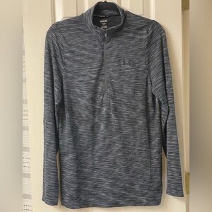 Under Armour Gray Heathered Seamless 1/2 Zip Pullover Performance Stretch Size S